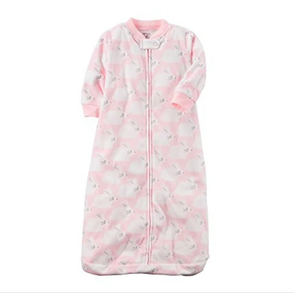 Carter's Fleece sleep sack Pink White Bunny Print Size‎ Medium M